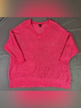 Torrid Chunky Knit Sweater Size 4 Pink Waffle Texture Plus Size Cozy
